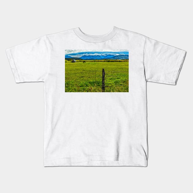 Trampas Peak on the High Road to Taos Kids T-Shirt by Gestalt Imagery